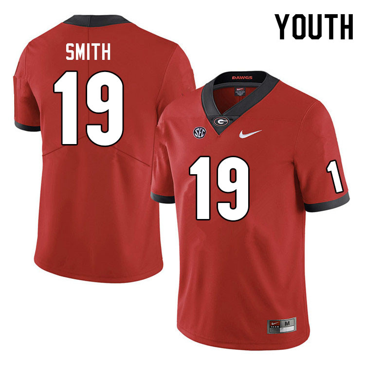 Youth #19 Darris Smith Georgia Bulldogs College Football Jerseys Sale-Red - Click Image to Close